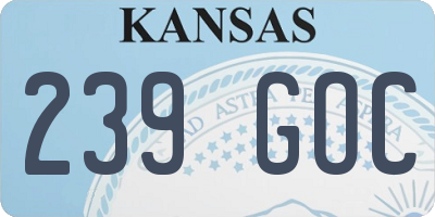KS license plate 239GOC