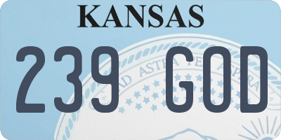 KS license plate 239GOD