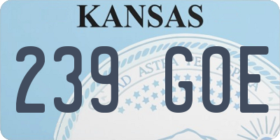 KS license plate 239GOE