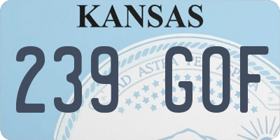 KS license plate 239GOF