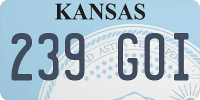 KS license plate 239GOI