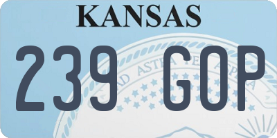 KS license plate 239GOP