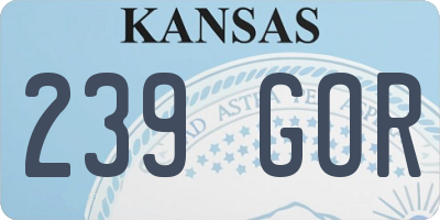 KS license plate 239GOR