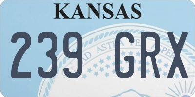 KS license plate 239GRX
