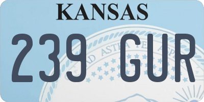 KS license plate 239GUR