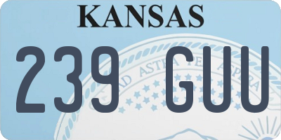 KS license plate 239GUU