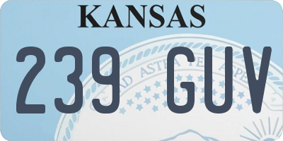 KS license plate 239GUV