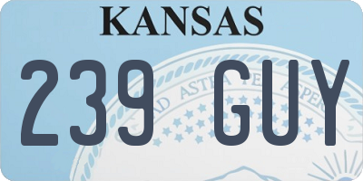 KS license plate 239GUY