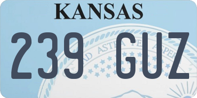KS license plate 239GUZ