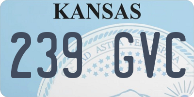 KS license plate 239GVC