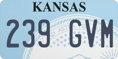 KS license plate 239GVM