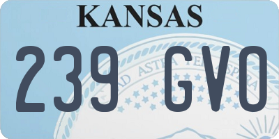 KS license plate 239GVO