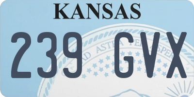 KS license plate 239GVX
