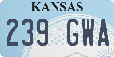 KS license plate 239GWA