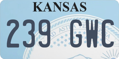 KS license plate 239GWC