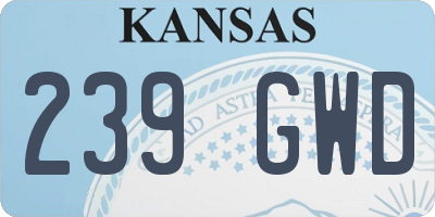 KS license plate 239GWD