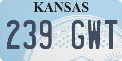 KS license plate 239GWT