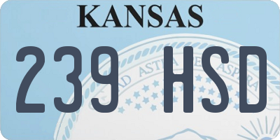 KS license plate 239HSD