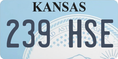 KS license plate 239HSE