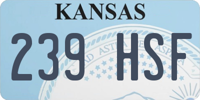 KS license plate 239HSF