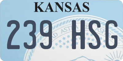 KS license plate 239HSG