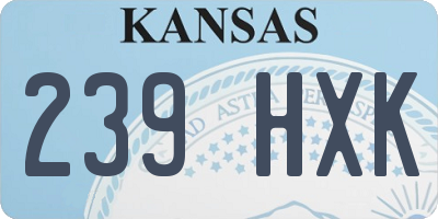 KS license plate 239HXK