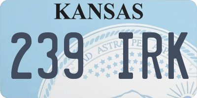 KS license plate 239IRK