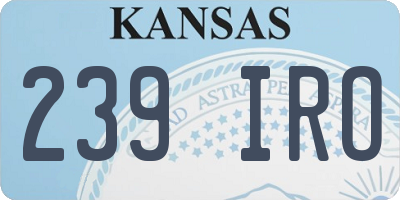 KS license plate 239IRO