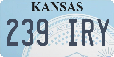 KS license plate 239IRY