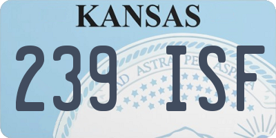 KS license plate 239ISF