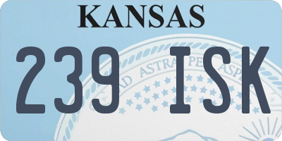 KS license plate 239ISK