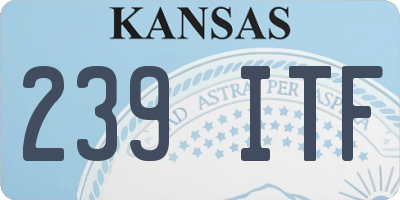 KS license plate 239ITF