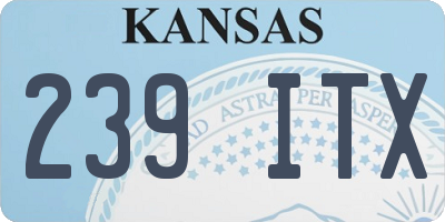KS license plate 239ITX