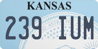 KS license plate 239IUM