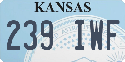 KS license plate 239IWF