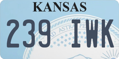 KS license plate 239IWK