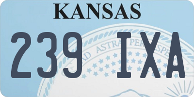 KS license plate 239IXA