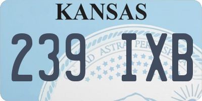 KS license plate 239IXB