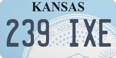 KS license plate 239IXE
