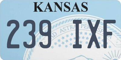 KS license plate 239IXF