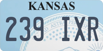 KS license plate 239IXR