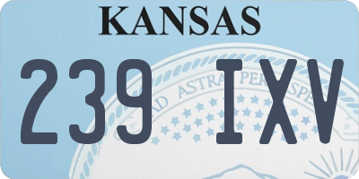 KS license plate 239IXV