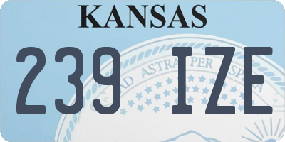 KS license plate 239IZE