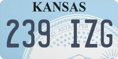 KS license plate 239IZG