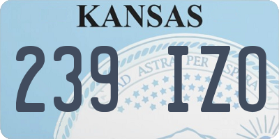 KS license plate 239IZO