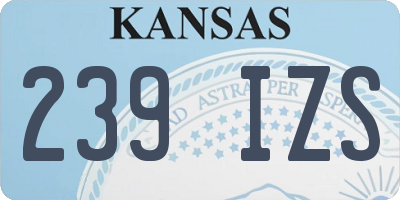 KS license plate 239IZS