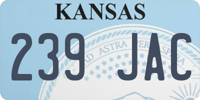KS license plate 239JAC