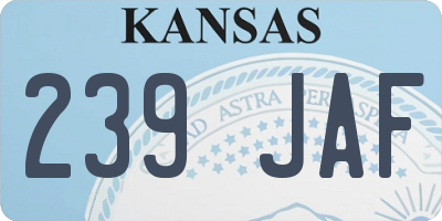 KS license plate 239JAF