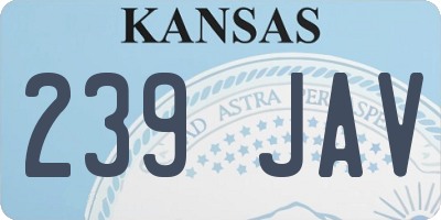 KS license plate 239JAV
