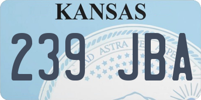 KS license plate 239JBA